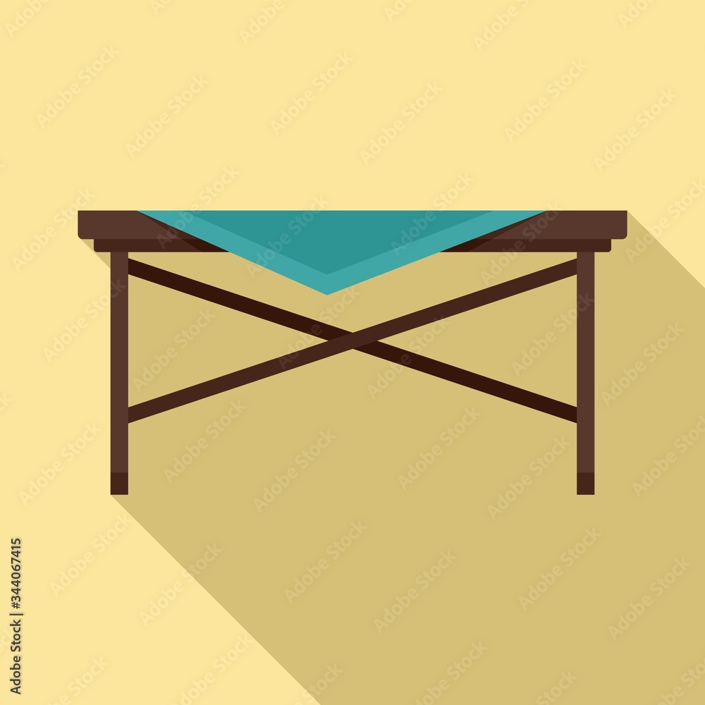 Poster picnic table icon. flat illustration of picnic table vector icon for web design
