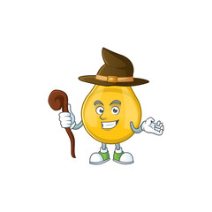 Cute and sneaky Witch gold hair serum cartoon design style