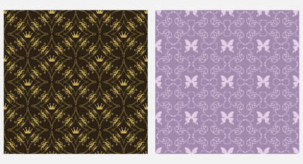Background floral pattern. Seamless wallpaper. Vector graphics.