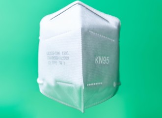 Isolated photo of a new N95 mask during covid19 pandemic