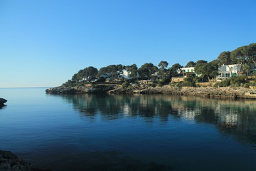 Fototapeta na wymiar Panorama of the Mediterranean Sea in Mallorca, Spain