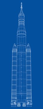 Space Rocket Concept Outline. Vector