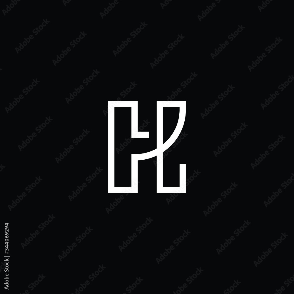 Wall mural minimal elegant monogram art logo. outstanding professional trendy awesome artistic h hc ch hl lh in