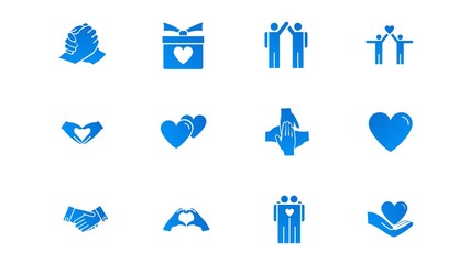 Friendship and love line icons

.Trust handshake, social responsibility icons.vector illustration