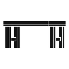 Long wood bench icon. Simple illustration of long wood bench vector icon for web design isolated on white background