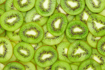 Close up kiwi slices texture as background Close-up