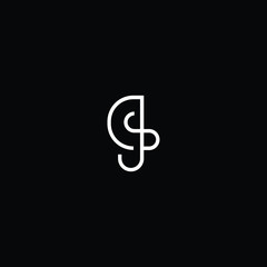 Obraz premium Minimal elegant monogram art logo. Outstanding professional trendy awesome artistic GS SG initial based Alphabet icon logo. Premium Business logo White color on black background
