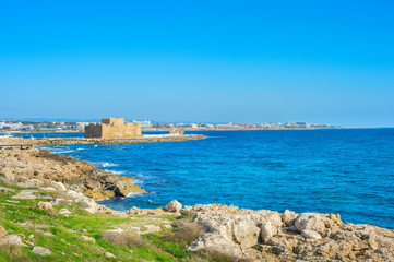 Fototapeta na wymiar Paphos Harbour Castle. Paphos, Cyprus