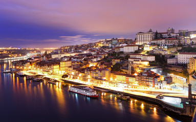 Fototapeta premium Porto, Portugal old town on the Douro River. Oporto panorama