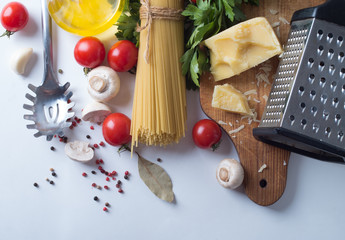 spaghetti and ingredients