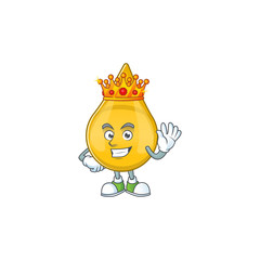 The Charismatic King of gold hair serum cartoon character design wearing gold crown