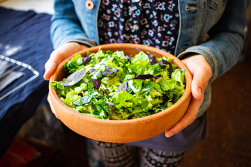 Lettuce green healthy vitamin fresh salad. Vegan food.