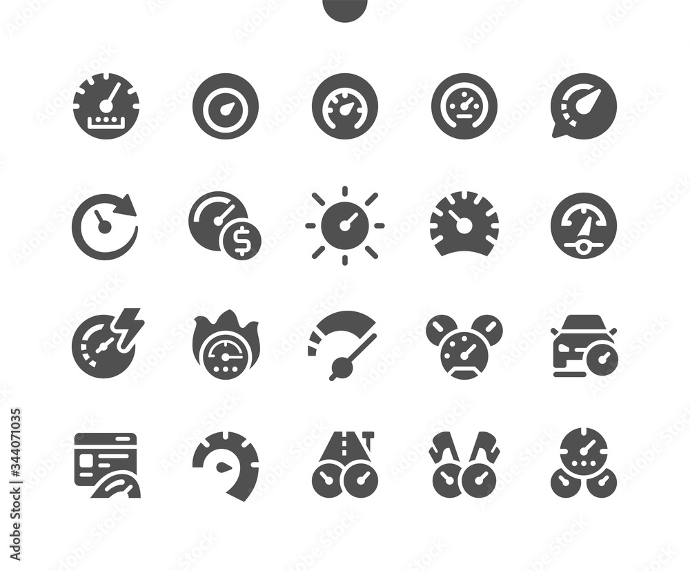 Poster speedometer well-crafted pixel perfect vector solid icons 30 2x grid for web graphics and apps. simp