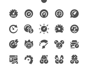 Speedometer Well-crafted Pixel Perfect Vector Solid Icons 30 2x Grid for Web Graphics and Apps. Simple Minimal Pictogram
