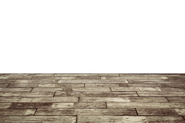 empty wooden floor isolated on white