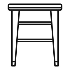 Classic backless chair icon. Outline classic backless chair vector icon for web design isolated on white background