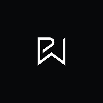 Minimal elegant monogram art logo. Outstanding professional trendy awesome artistic PW WP initial based Alphabet icon logo. Premium Business logo White color on black background