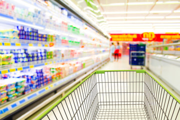shopping cart in supermarket