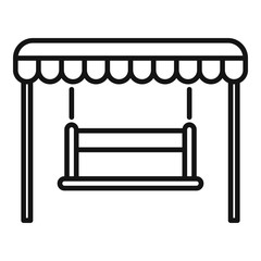 Swing garden chair icon. Outline swing garden chair vector icon for web design isolated on white background