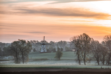 sunset in the winter