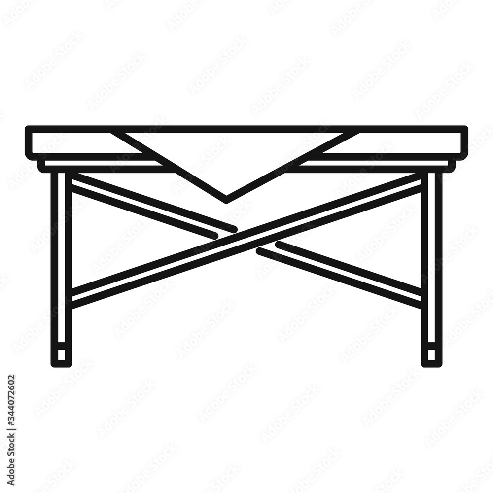 Poster picnic table icon. outline picnic table vector icon for web design isolated on white background