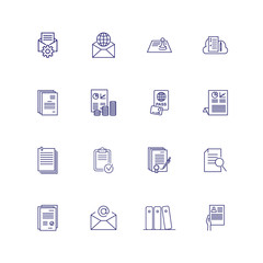 Documents line icon set. Agreement, certificate, application. Paperwork concept. Can be used for topics like business, archive, contract signing