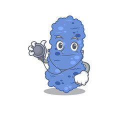 Burkholderia bacteria in doctor cartoon character with tools