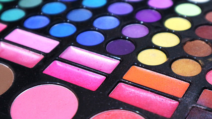 Close Up of Colorful Makeup Palette