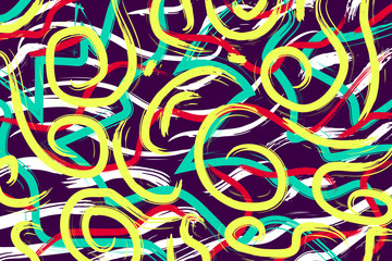 EPS 10 vector. Hand drawn background with multicolored brushstrokes.