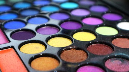 Close Up of Colorful Makeup Palette