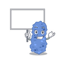 An icon of burkholderia bacteria mascot design style bring a board