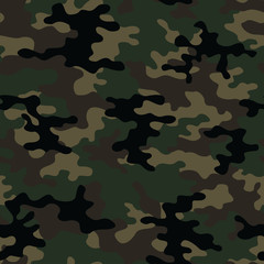 Fototapeta premium Seamless camo with black spots seamless print pattern. Ornament. Vector background.