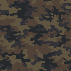 
Camouflage seamless military brown background on textile.