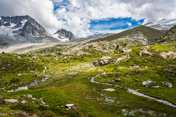 Fototapeta premium Castle of Tures and peaks of Selva dei Molini. Dream South Tyrol. Roma refuge. Italy.