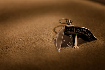 Broken compass. Concept image.