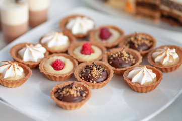 Mini Chocolate Tarts each with a different topping