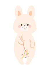 手持ち花火をするうさぎ