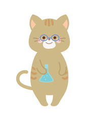 実験をする化学者のねこ