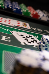 Casino Black Jack table