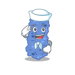 Sailor cartoon character of burkholderia bacteria with white hat