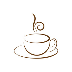 Coffee cup logo graphic icon. Design template vector