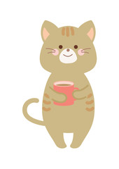 コーヒーを飲む猫