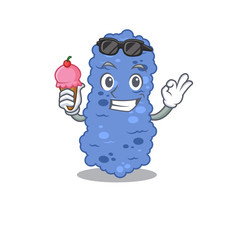 Cartoon design concept of burkholderia bacteria having an ice cream