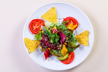 Vegetables salad with avocado