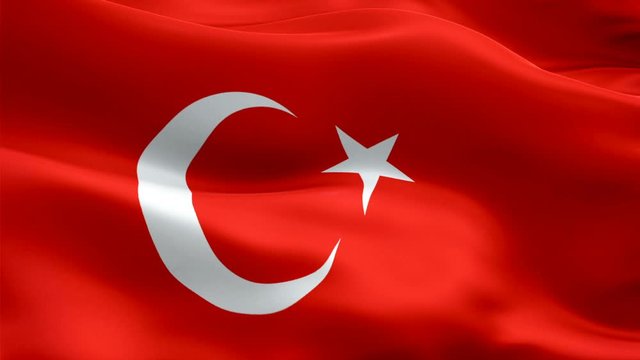 Turkey waving flag. National 3d Turkish flag waving. Sign of Turkey seamless loop animation. Turkish flag HD resolution Background. Turkey flag Closeup 1080p Full HD video for presentation
