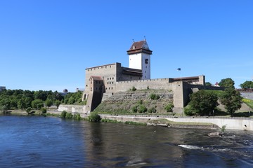 Fototapeta na wymiar Narva, Estonia , 2018-05-30 . Castle of Hermann.