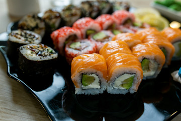 set of different sushi roll
