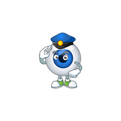 A dedicated Police officer of human eye ball mascot design style