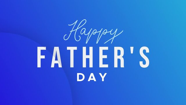 Happy fathers day text animation on blue backdrop