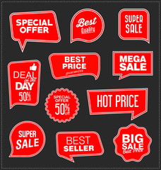 Modern sale stickers tags banners and badges collection